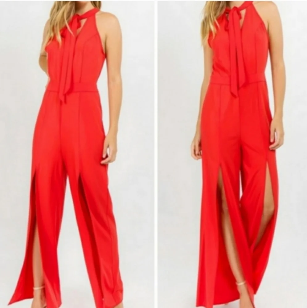 Strut & Bolt Sleeveless Red Jumpsuit Pantsuit - Picture 11 of 11